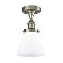 Cone Flush Mount shown in the Brushed Satin Nickel finish with a Matte White shade