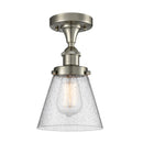 Cone Flush Mount shown in the Brushed Satin Nickel finish with a Seedy shade