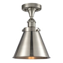 Appalachian Semi-Flush Mount shown in the Brushed Satin Nickel finish with a Brushed Satin Nickel shade