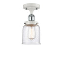 Bell Semi-Flush Mount shown in the White and Polished Chrome finish with a Seedy shade
