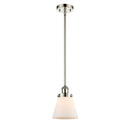Cone Mini Pendant shown in the Polished Nickel finish with a Matte White shade
