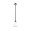 Cone Mini Pendant shown in the Brushed Satin Nickel finish with a Matte White shade