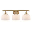 Bell Bath Vanity Light shown in the Brushed Brass finish with a Matte White shade