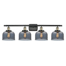 Bell Bath Vanity Light shown in the Black Antique Brass finish with a Plated Smoke shade
