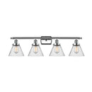 Cone Bath Vanity Light shown in the Polished Chrome finish with a Seedy shade