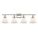 Cone Bath Vanity Light shown in the Polished Nickel finish with a Matte White shade
