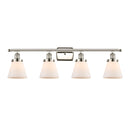 Cone Bath Vanity Light shown in the Polished Nickel finish with a Matte White shade