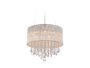 Avenue Lighting Beverly Dr. Collection Round Silver Silk String Shade And Crystal Dual Mount Dual Mount/Flush & Hanging Silver Silk String HF1502-SLV