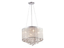 Avenue Lighting Riverside Dr. Collection Round Silver Organza Silk Shade And Crystal Dual Mount Dual Mount/Flush & Hanging Silver Organza Silk HF1504-SLV