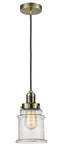 Innovations Lighting Canton 1 Light 11.25 inch Mini Pendant 100AB-10BK-0H-AB-G184