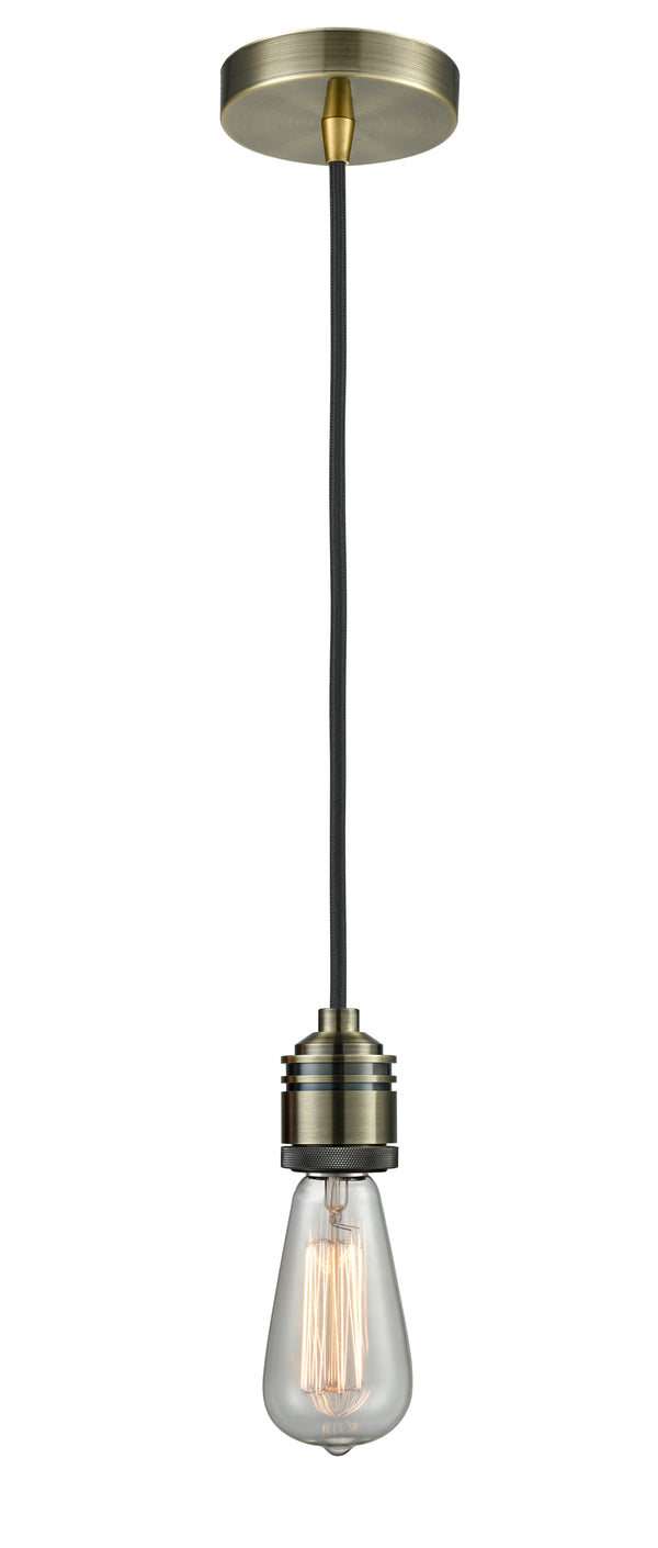 Innovations Lighting Bare Bulb 1 Light 2.75 inch Mini Pendant 100AB-10BK-2AB