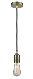 Innovations Lighting Bare Bulb 1 Light 4 inch Mini Pendant 100AB-10BK-3AB