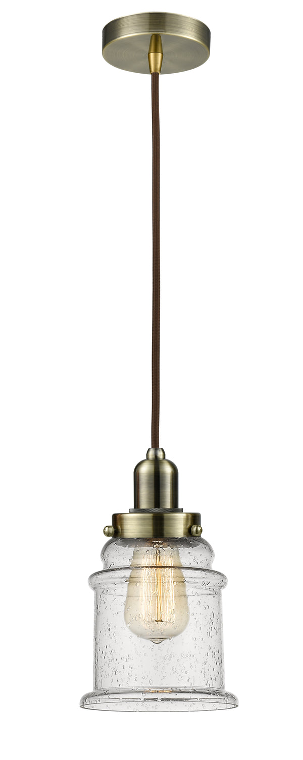 Innovations Lighting Canton 1 Light 11.25 inch Mini Pendant 100AB-10BR-0H-AB-G184