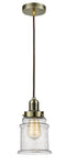 Innovations Lighting Canton 1 Light 11.25 inch Mini Pendant 100AB-10BR-0H-AB-G184