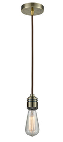 Innovations Lighting Bare Bulb 1 Light 2.75 inch Mini Pendant 100AB-10BR-2AB