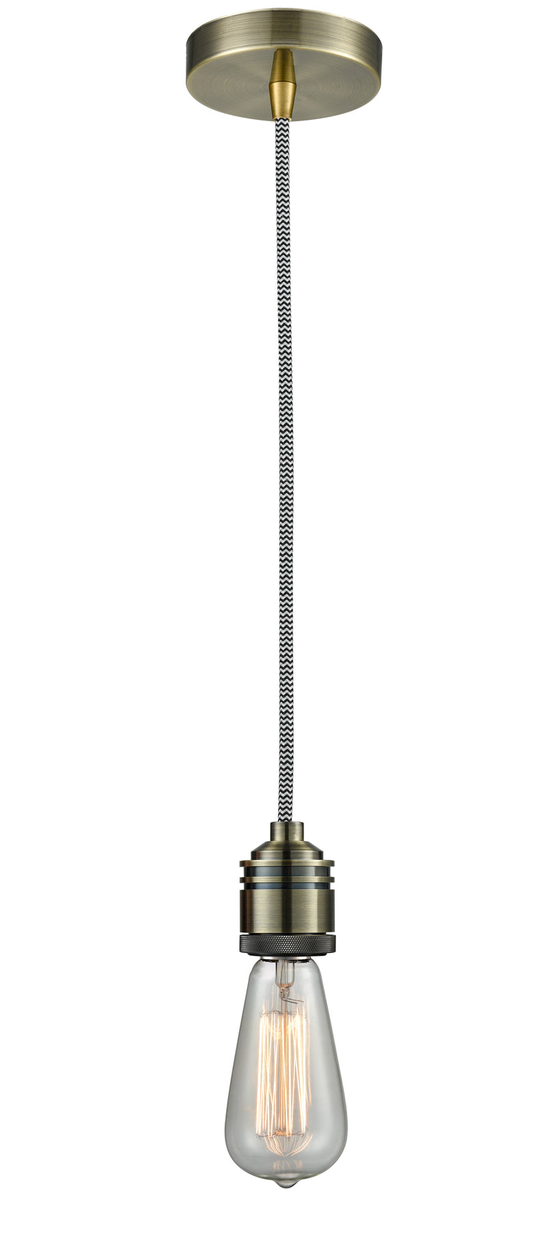 Innovations Lighting Bare Bulb 1 Light 2.75 inch Mini Pendant 100AB-10BW-2AB