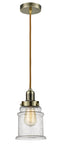 Innovations Lighting Canton 1 Light 11.25 inch Mini Pendant 100AB-10CR-0H-AB-G184