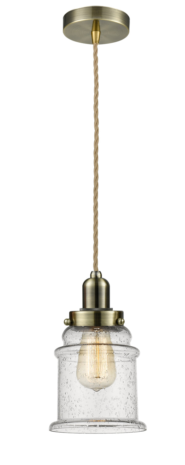 Innovations Lighting Canton 1 Light 11.25 inch Mini Pendant 100AB-10RE-0H-AB-G184