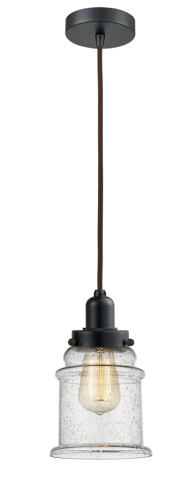 Innovations Lighting Canton 1 Light 11.25 inch Mini Pendant 100BK-10BR-0H-BK-G184