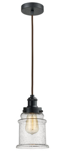 Innovations Lighting Canton 1 Light 11.25 inch Mini Pendant 100BK-10BR-1H-BK-G184