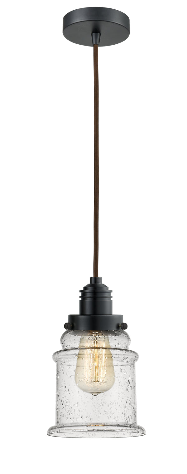 Innovations Lighting Canton 1 Light 11.25 inch Mini Pendant 100BK-10BR-2H-BK-G184