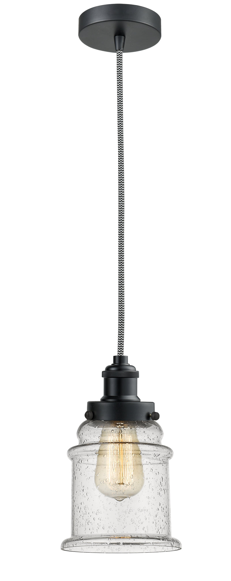 Innovations Lighting Canton 1 Light 11.25 inch Mini Pendant 100BK-10BW-1H-BK-G184