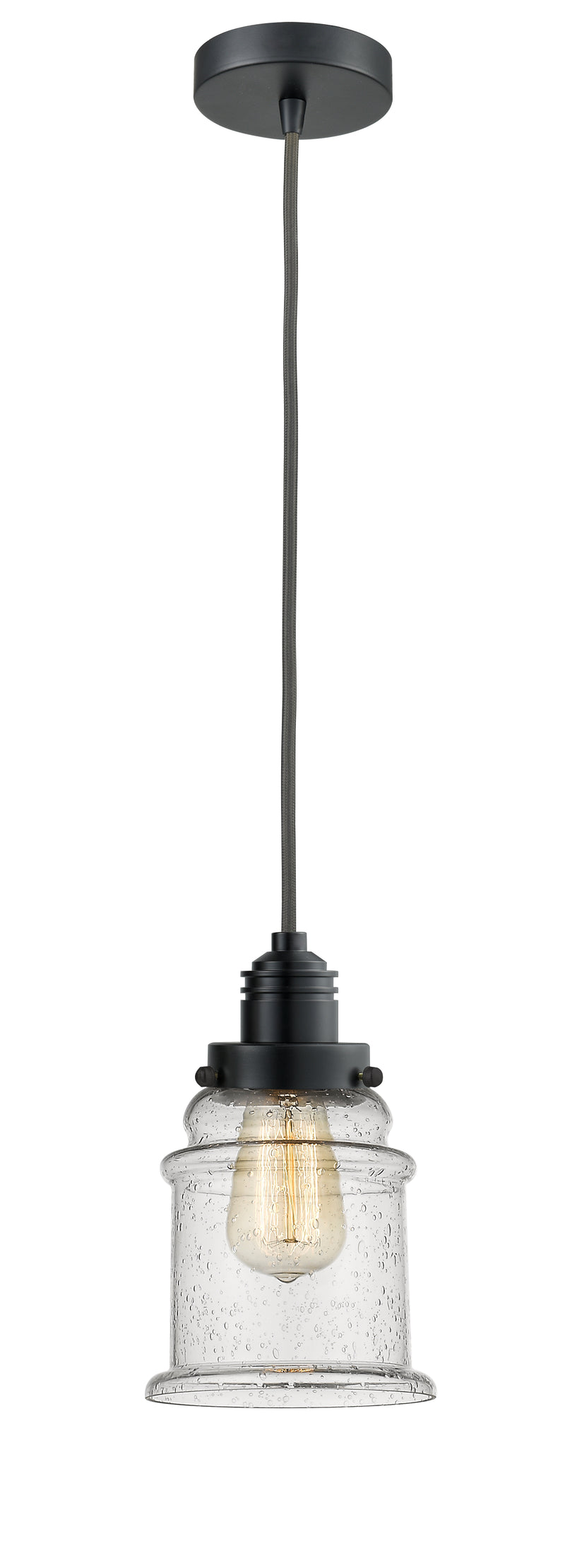 Innovations Lighting Canton 1 Light 11.25 inch Mini Pendant 100BK-10GY-2H-BK-G184