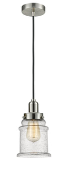 Innovations Lighting Canton 1 Light 11.25 inch Mini Pendant 100SN-10BK-0H-SN-G184