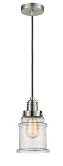 Innovations Lighting Canton 1 Light 11.25 inch Mini Pendant 100SN-10BK-2H-SN-G184