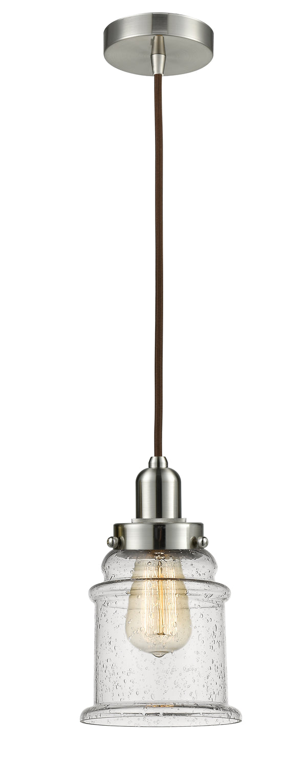 Innovations Lighting Canton 1 Light 11.25 inch Mini Pendant 100SN-10BR-0H-SN-G184