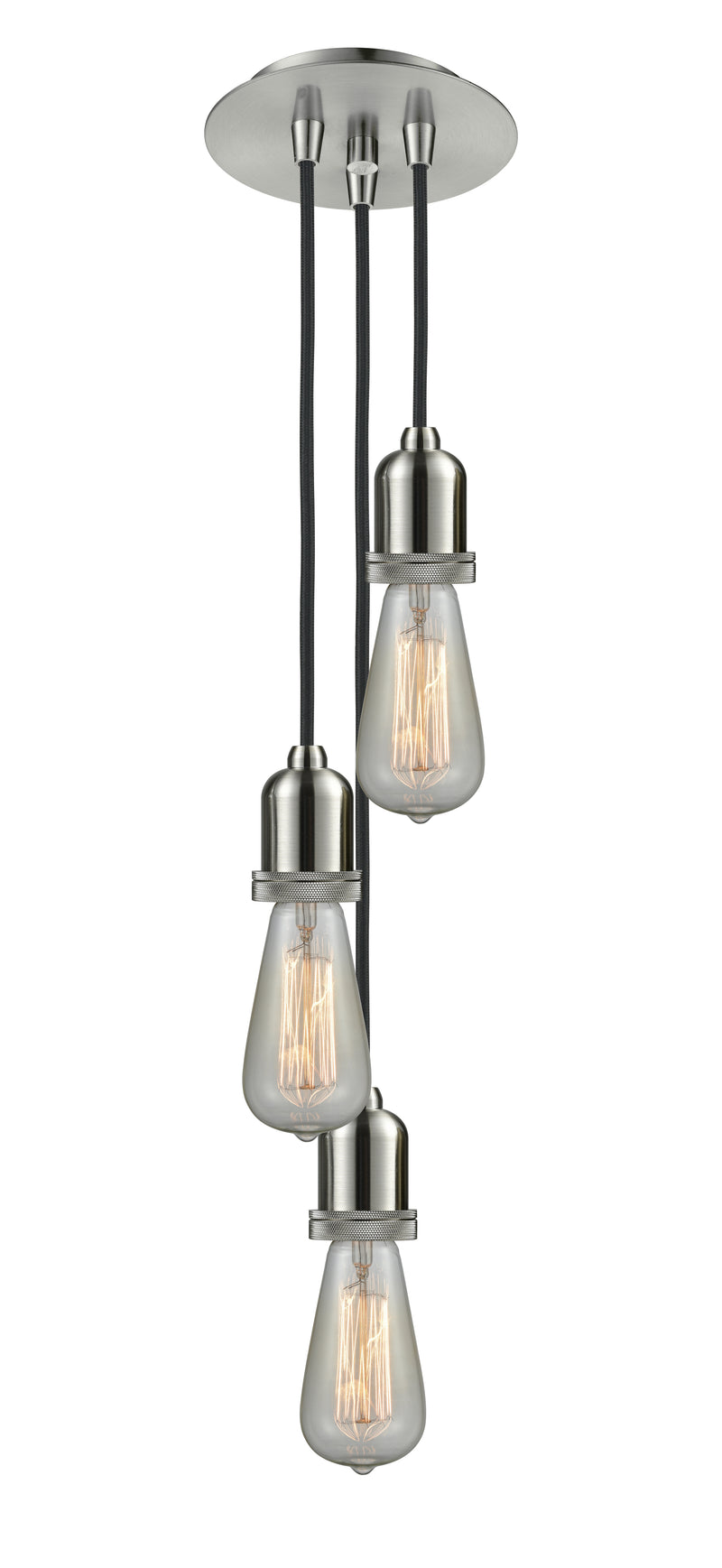 Innovations Lighting Bare Bulb 3 Light 3 inch Multi-Pendant 103SN-10BK-0SN