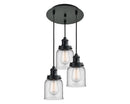 Innovations Lighting Small Bell 3 Light 10 inch Multi-Pendant 113BK-10BK-1H-BK-G52