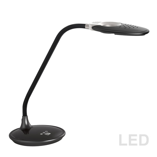 Dainolite 5W Table Lamp with Magnifier, Black 121LEDT-BK