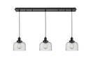 Innovations Lighting Large Bell 3 Light 10 inch Linear Pendant 123BK-10BW-1H-BK-G74