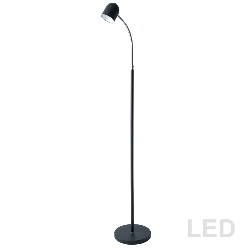 Dainolite 5W Floor Lamp, Satin Black Finish 123LEDF-BK