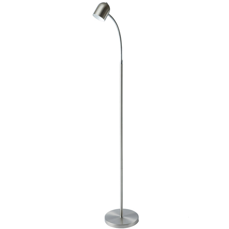 Dainolite 5W Floor Lamp, Satin Chrome Finish 123LEDF-SC