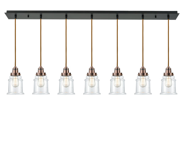 Innovations Lighting Canton 7 Light 11 inch Linear Pendant 127BK-10CR-2H-AC-G182