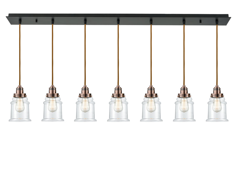 Innovations Lighting Canton 7 Light 11 inch Linear Pendant 127BK-10CR-2H-AC-G182