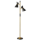 Dainolite 2 Light Floor Lamp with Black Shade, Vintage Bronze 1680F-BK-VB