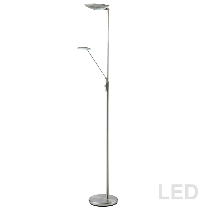 Dainolite Mother and Son Floor Lamp, Satin Chrome Finish 170LEDF-SC