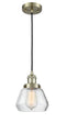 Innovations Lighting Fulton 1-100 watt 7 inch Antique Brass Mini Pendant  Clear glass 201CABG172