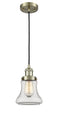 Innovations Lighting Bellmont 1-100 watt 6.5 inch Antique Brass Mini Pendant  Clear glass 201CABG192