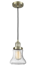 Innovations Lighting Bellmont 1-100 watt 6.5 inch Antique Brass Mini Pendant  Seedy glass 201CABG194