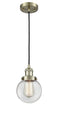 Innovations Lighting Beacon 1-100 watt 6 inch Antique Brass Mini Pendant  Clear glass 201CABG2026