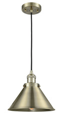 Innovations Lighting Briarcliff 1-100 watt 10 inch Antique Brass Mini Pendant  Antique Brass Briarcliff shades  201CABM10AB