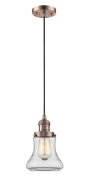 Innovations Lighting Bellmont 1-100 watt 6 inch Antique Copper Mini Pendant  Clear glass 201CACG192