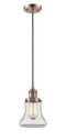 Innovations Lighting Bellmont 1-100 watt 6 inch Antique Copper Mini Pendant  Clear glass 201CACG192