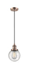 Innovations Lighting Beacon 1-100 watt 6 inch Antique Copper Mini Pendant  Seedy glass 201CACG2046