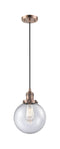 Innovations Lighting Beacon 1-100 watt 6 inch Antique Copper Mini Pendant  Seedy glass 201CACG2048