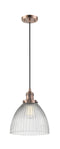 Innovations Lighting Seneca Falls 1-100 watt 9.5 inch Antique Copper Pendant  Clear glass 201CACG222